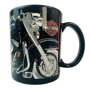 Harley Davidson Motorcycle Road King Black Mug Cup Ceramic 2002 VTG